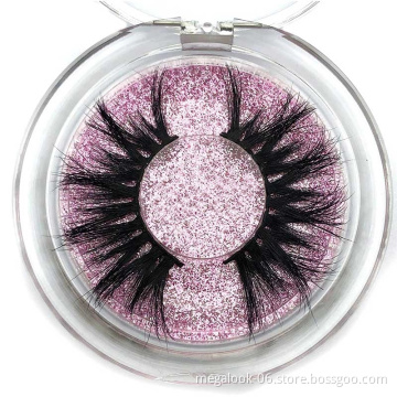Factory wholesale price 25mm 3d mink eyelashes real mink 25mm flash lashes with customize own brand box